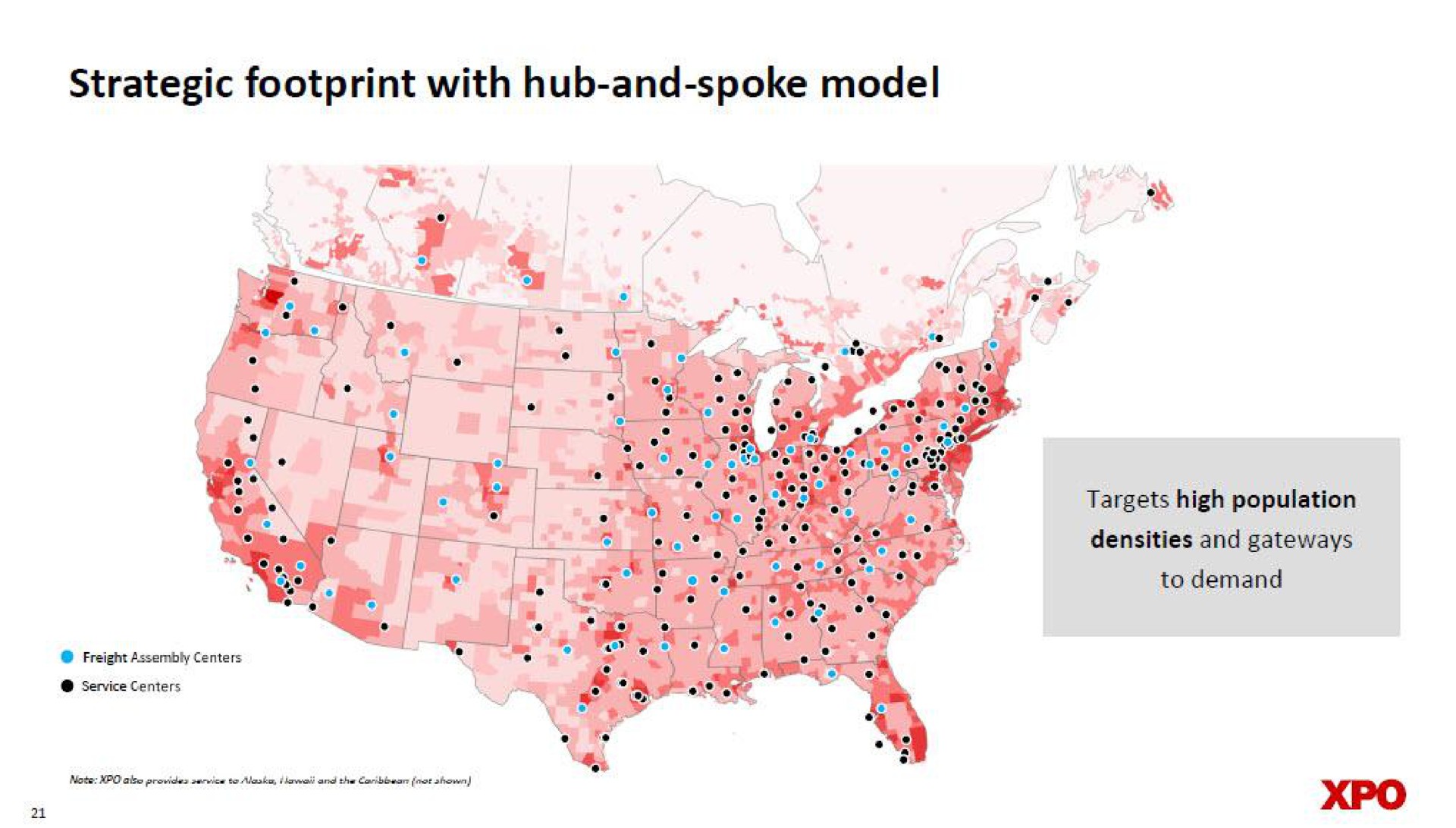 strategic footprint with hub and spoke model | XPO Logistics