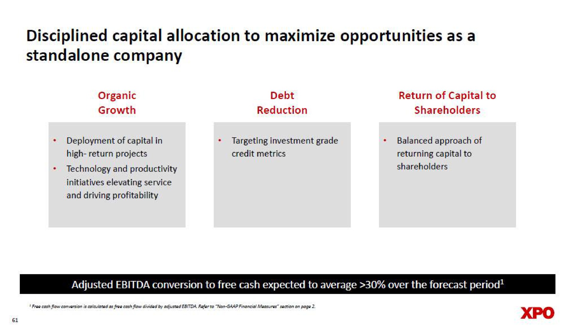 disciplined capital allocation to maximize opportunities as a company | XPO Logistics