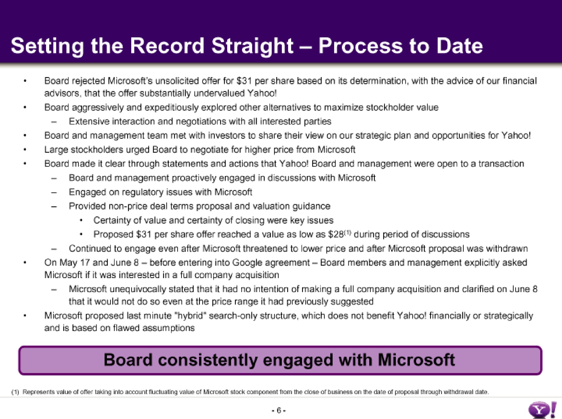 setting the record straight process to date i | Yahoo