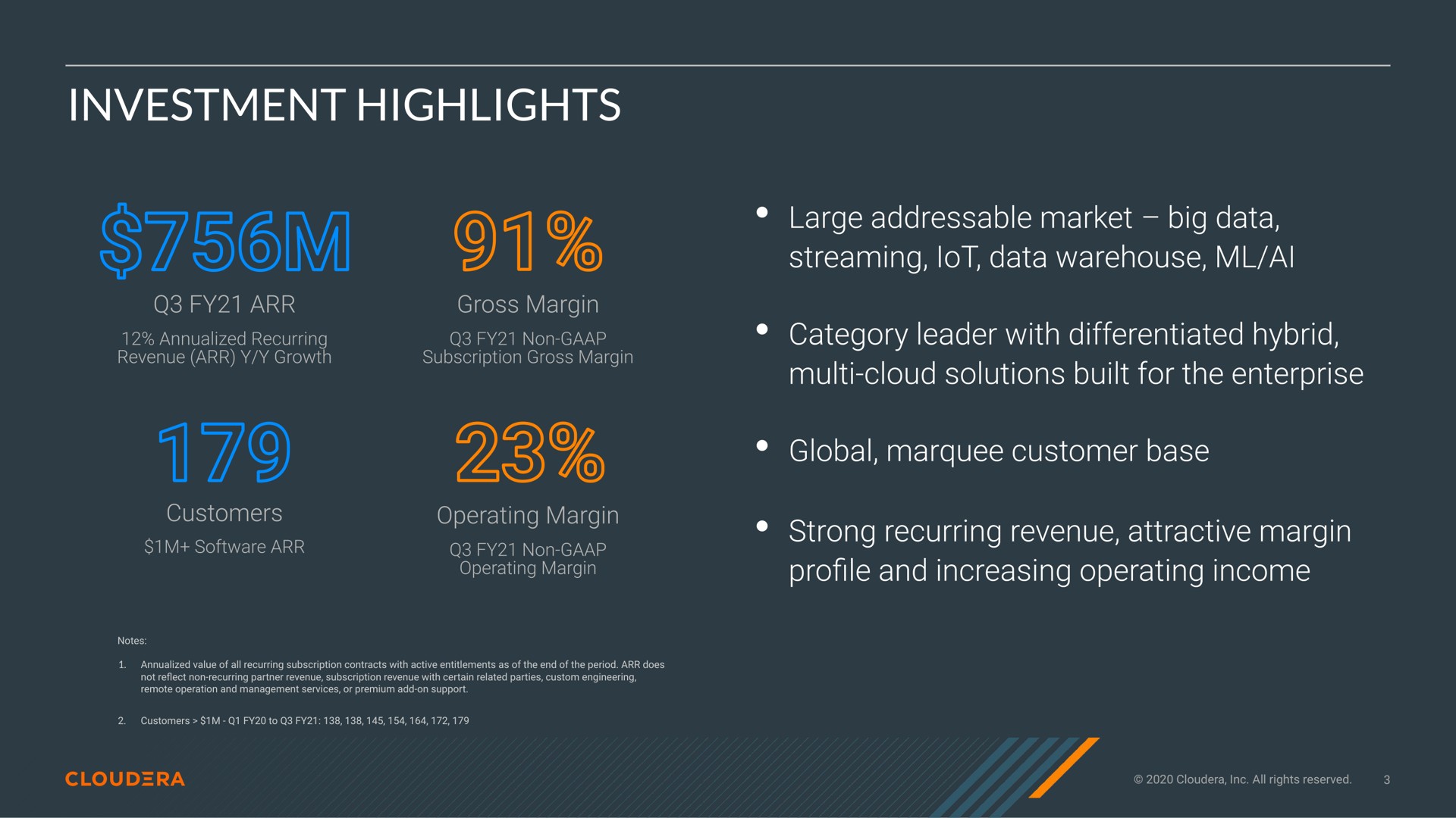 investment highlights | Cloudera