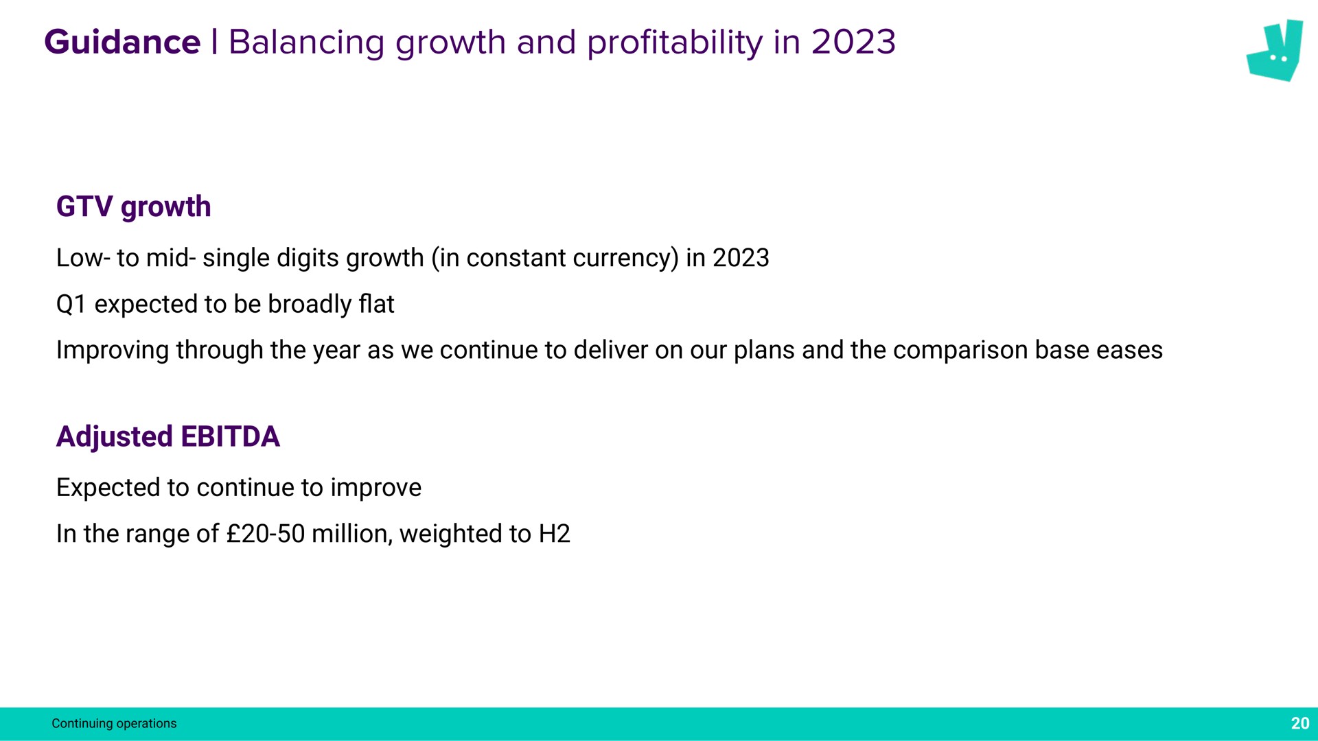 guidance balancing growth and pro in profitability a adjusted | Deliveroo