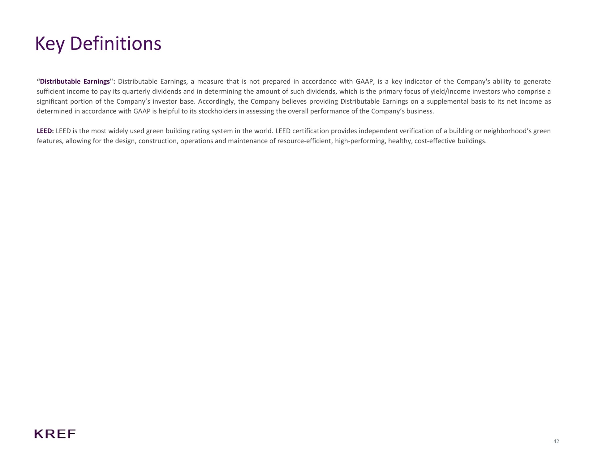 key definitions | KKR Real Estate Finance Trust