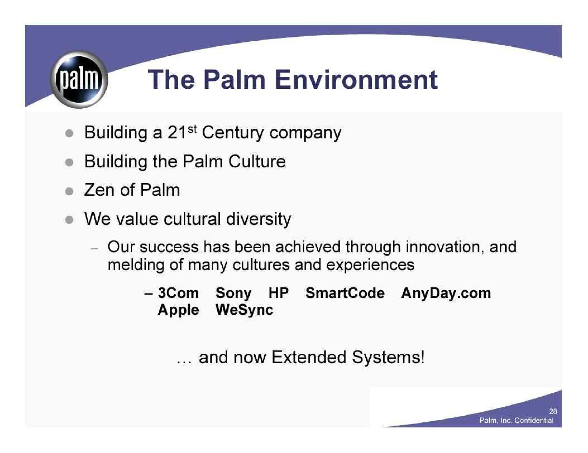 the palm environment | Palm Inc.