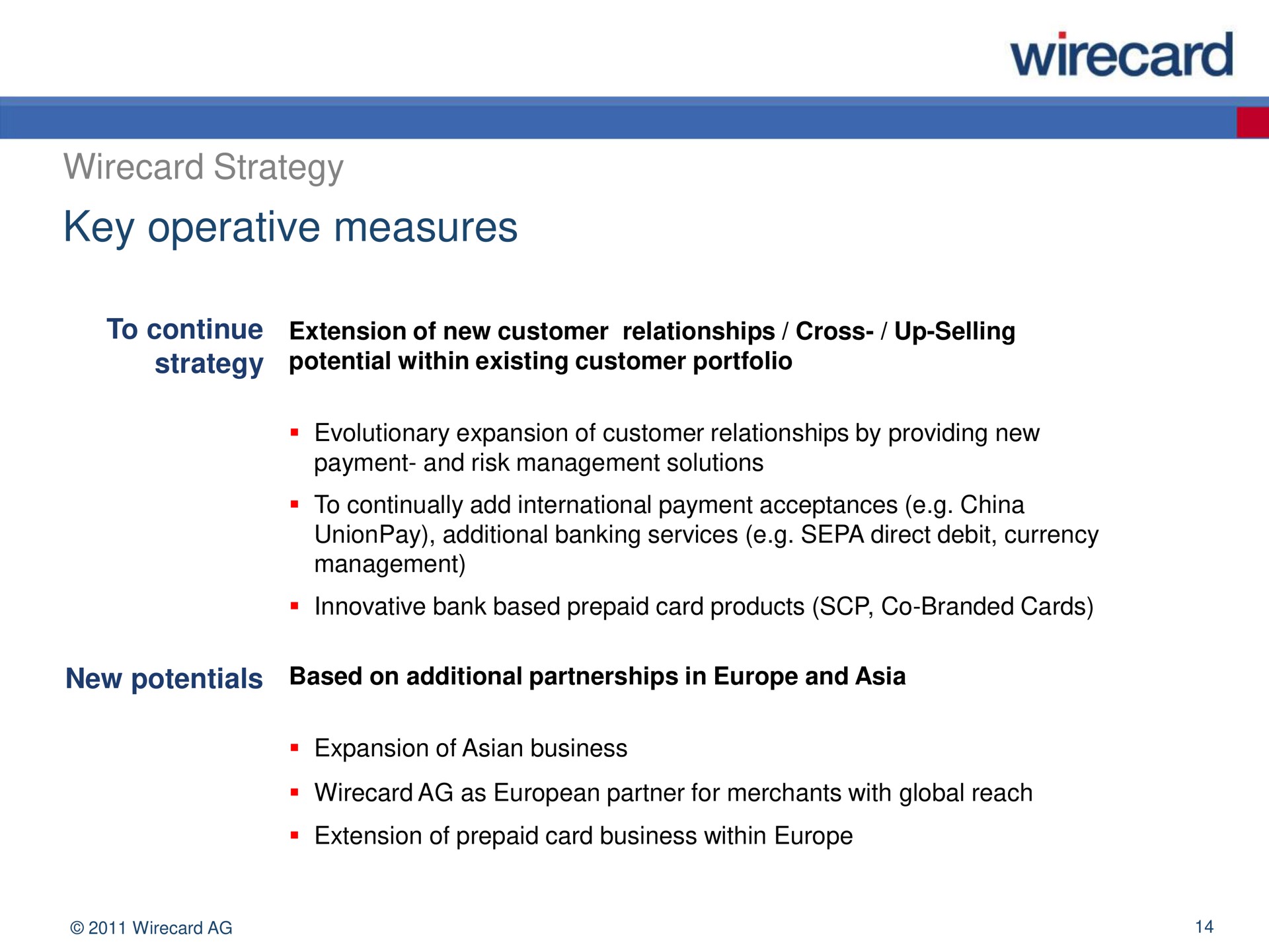 key operative measures | Wirecard