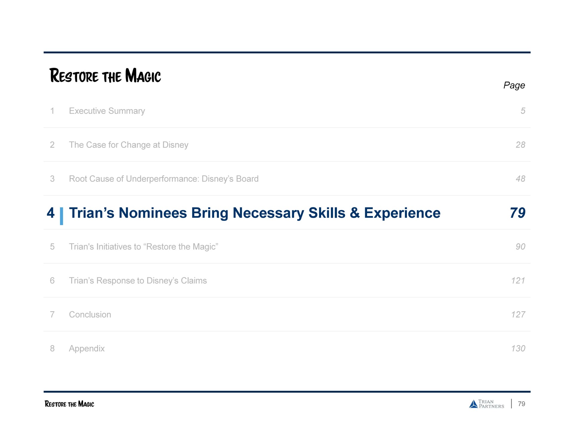 the nominees bring necessary skills experience | Trian Partners
