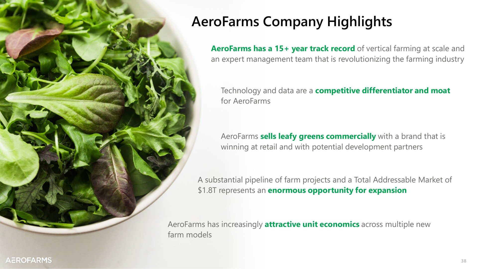 company highlights | AeroFarms