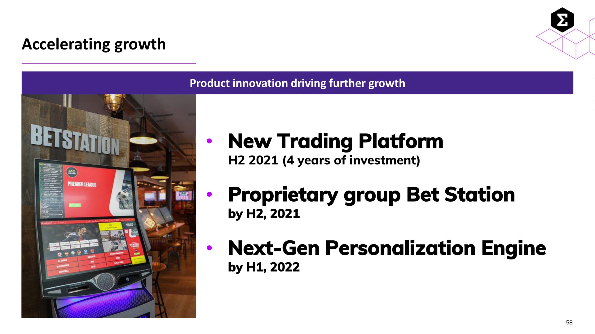 accelerating growth new trading platform proprietary group bet station next gen personalization engine by by | Entain Group