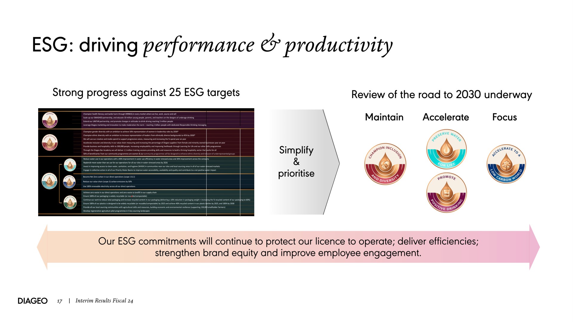 driving performance productivity | Diageo