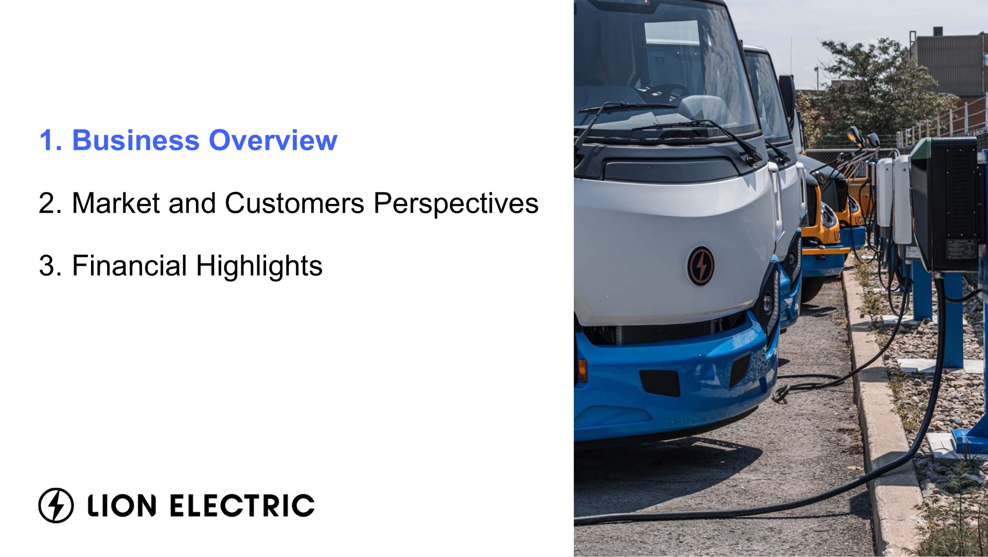 business overview market and customers perspectives financial highlights lion electric | Lion Electric