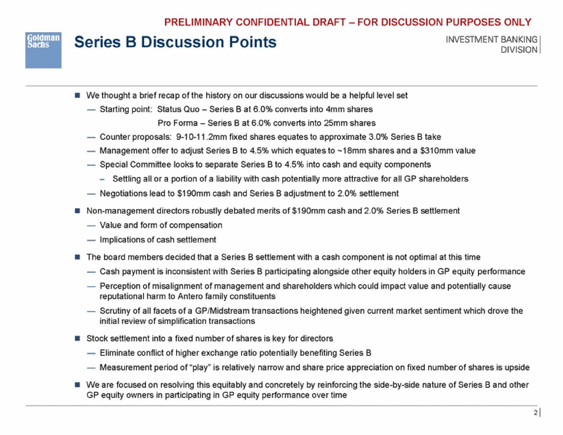 series discussion points | Goldman Sachs