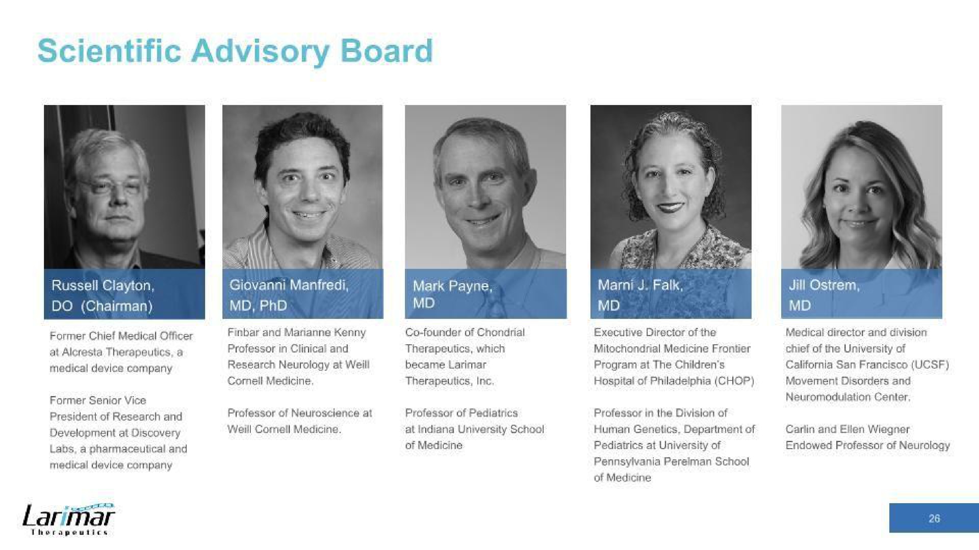 scientific advisory board | Larimar Therapeutics