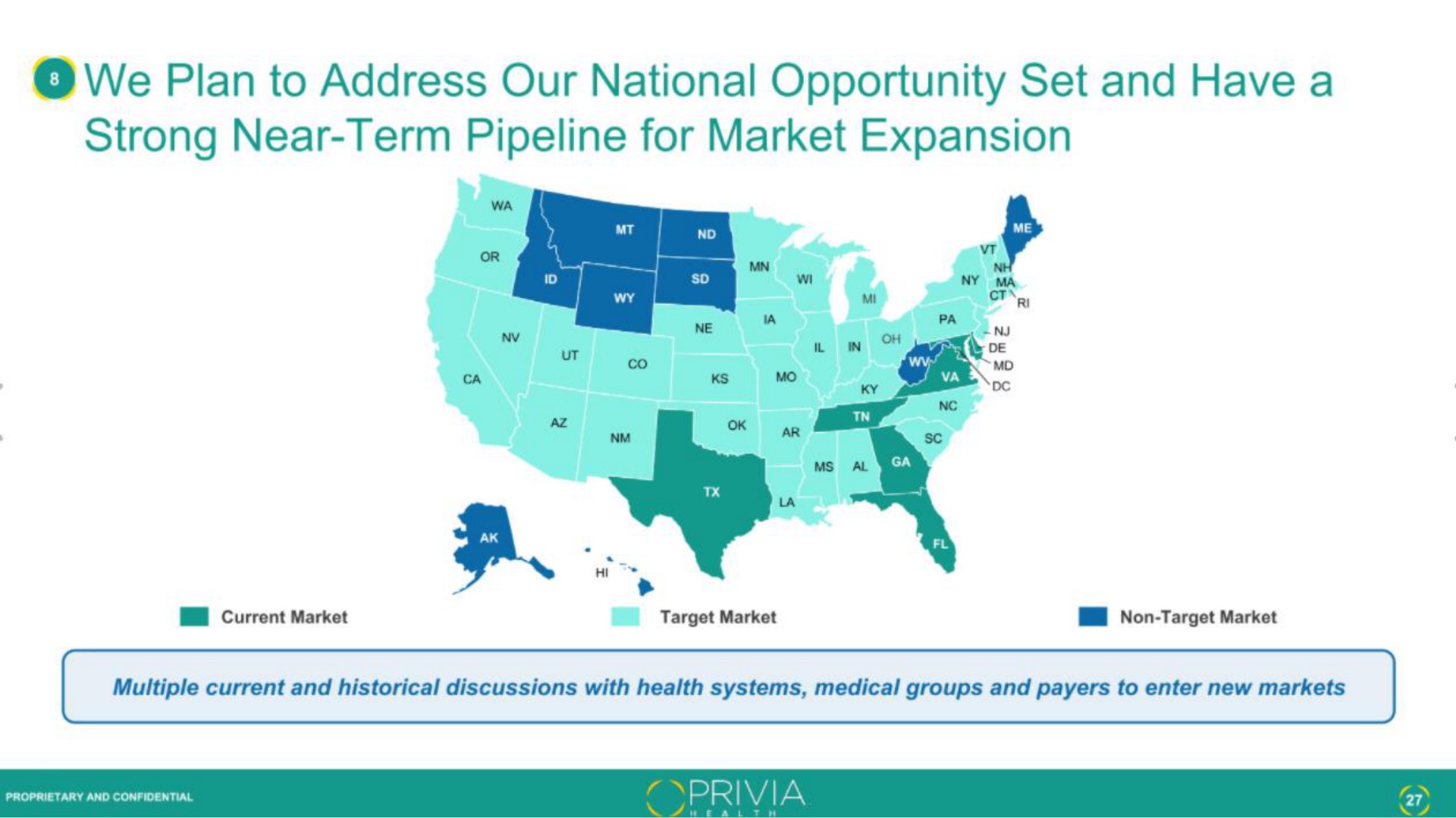 we plan to address our national opportunity set and have a strong near term pipeline for market expansion | Privia Health