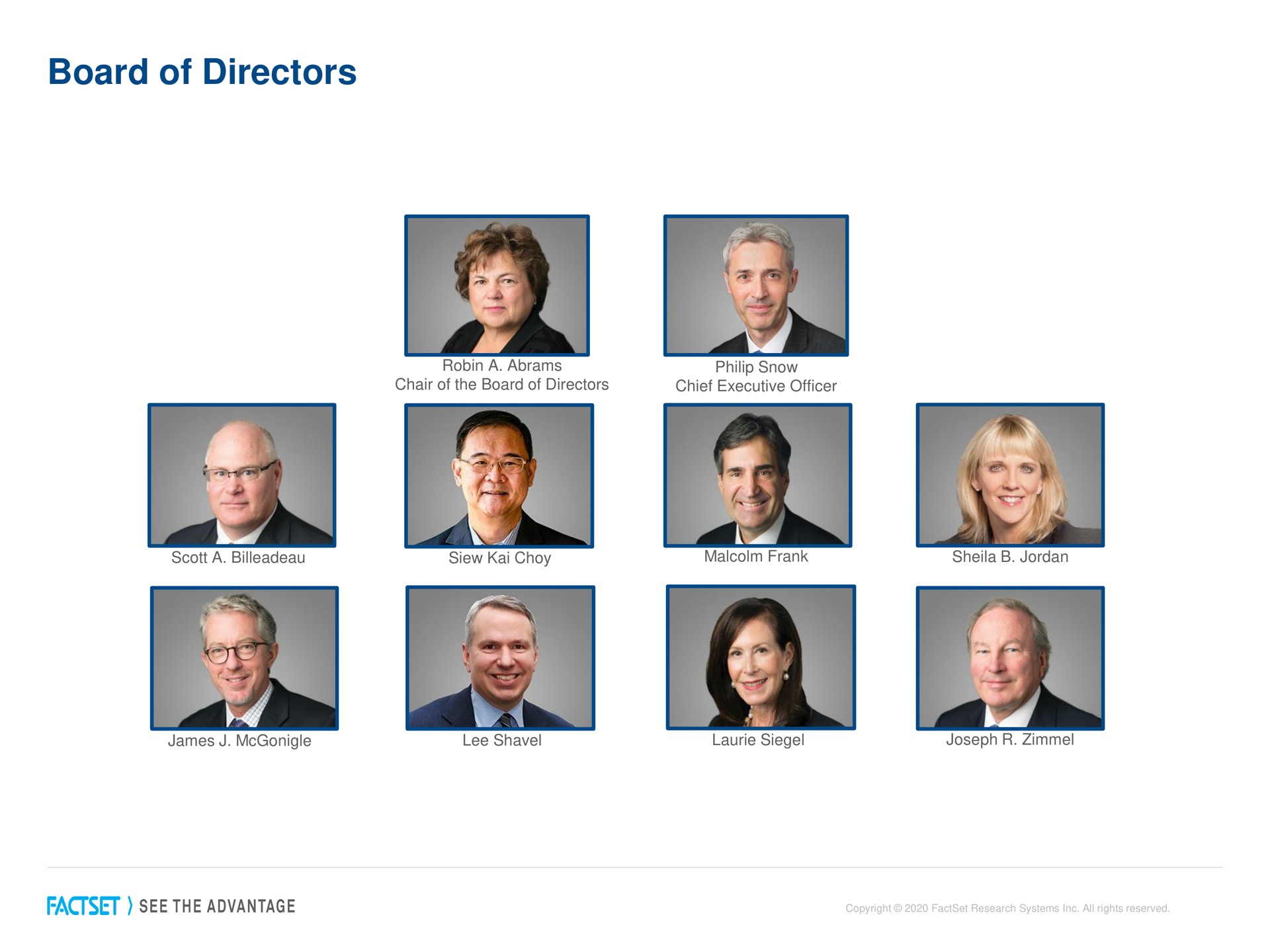 board of directors | Factset