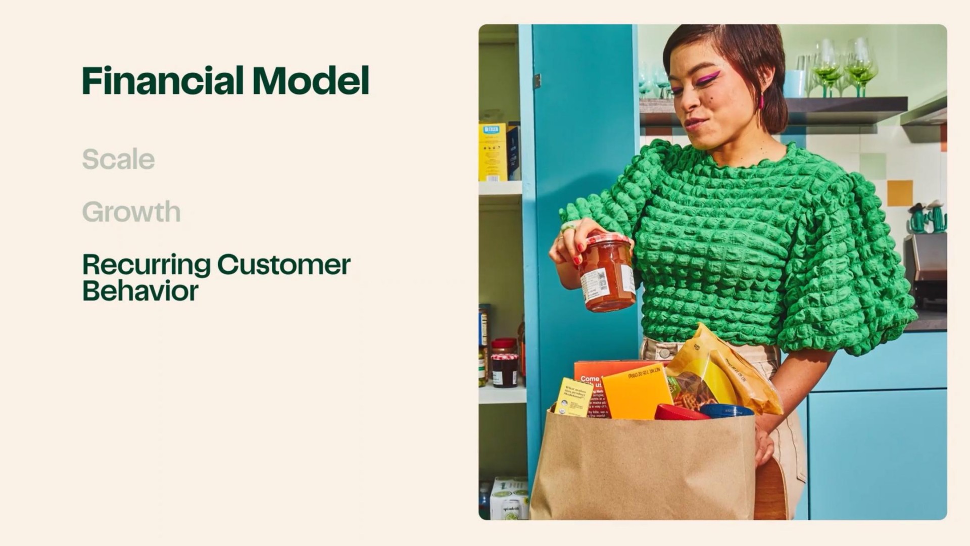 financial model recurring customer behavior | Instacart