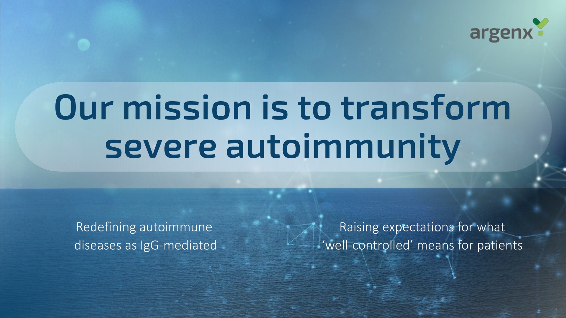 our mission is to transform severe autoimmunity redefining diseases as mediated raising expectations for what well controlled means for patients mediated | argenx SE