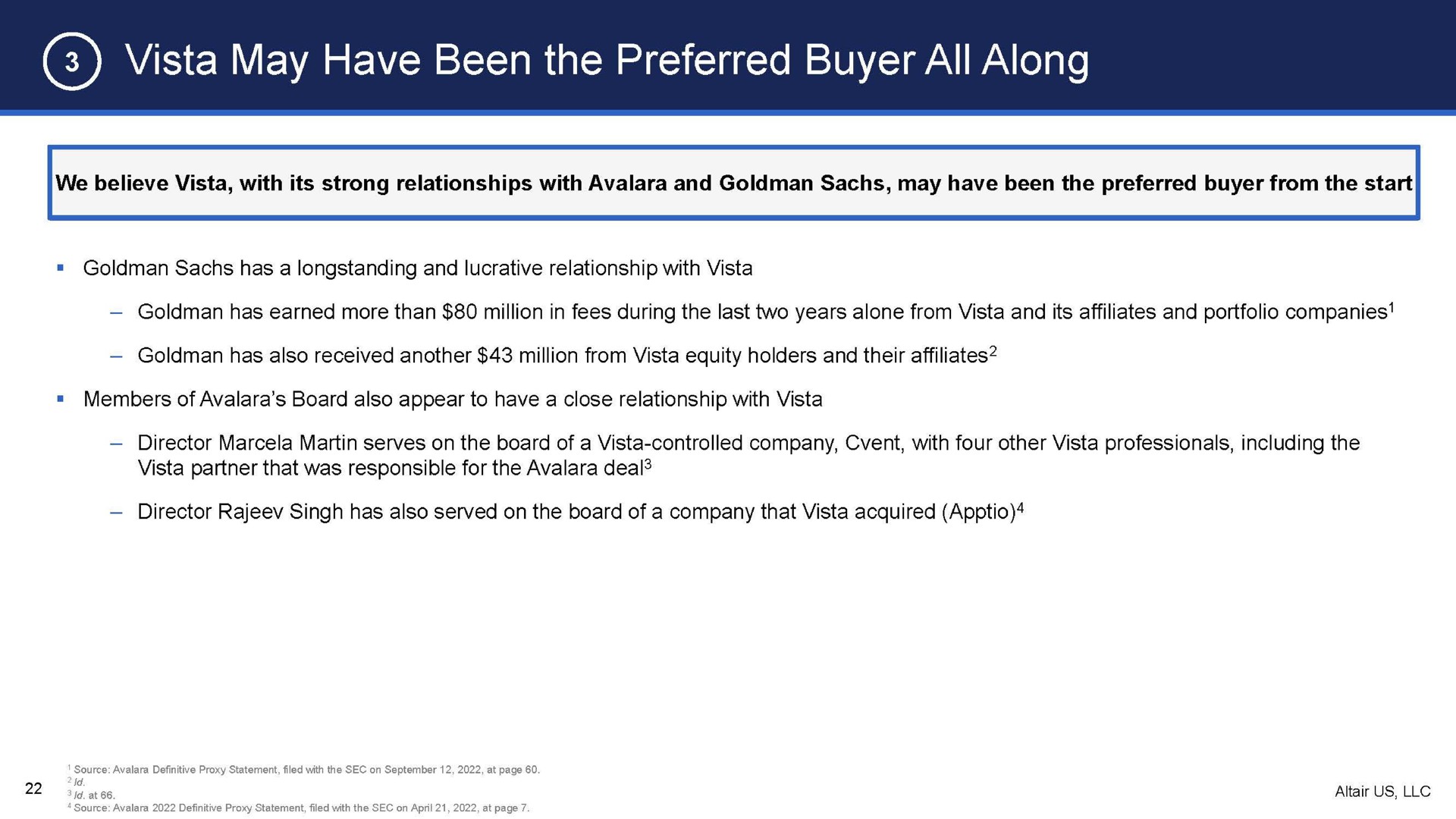 vista may have been the preferred buyer all along | Altair US LLC