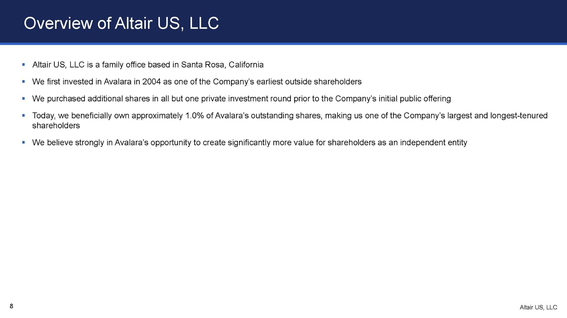 overview of us | Altair US LLC