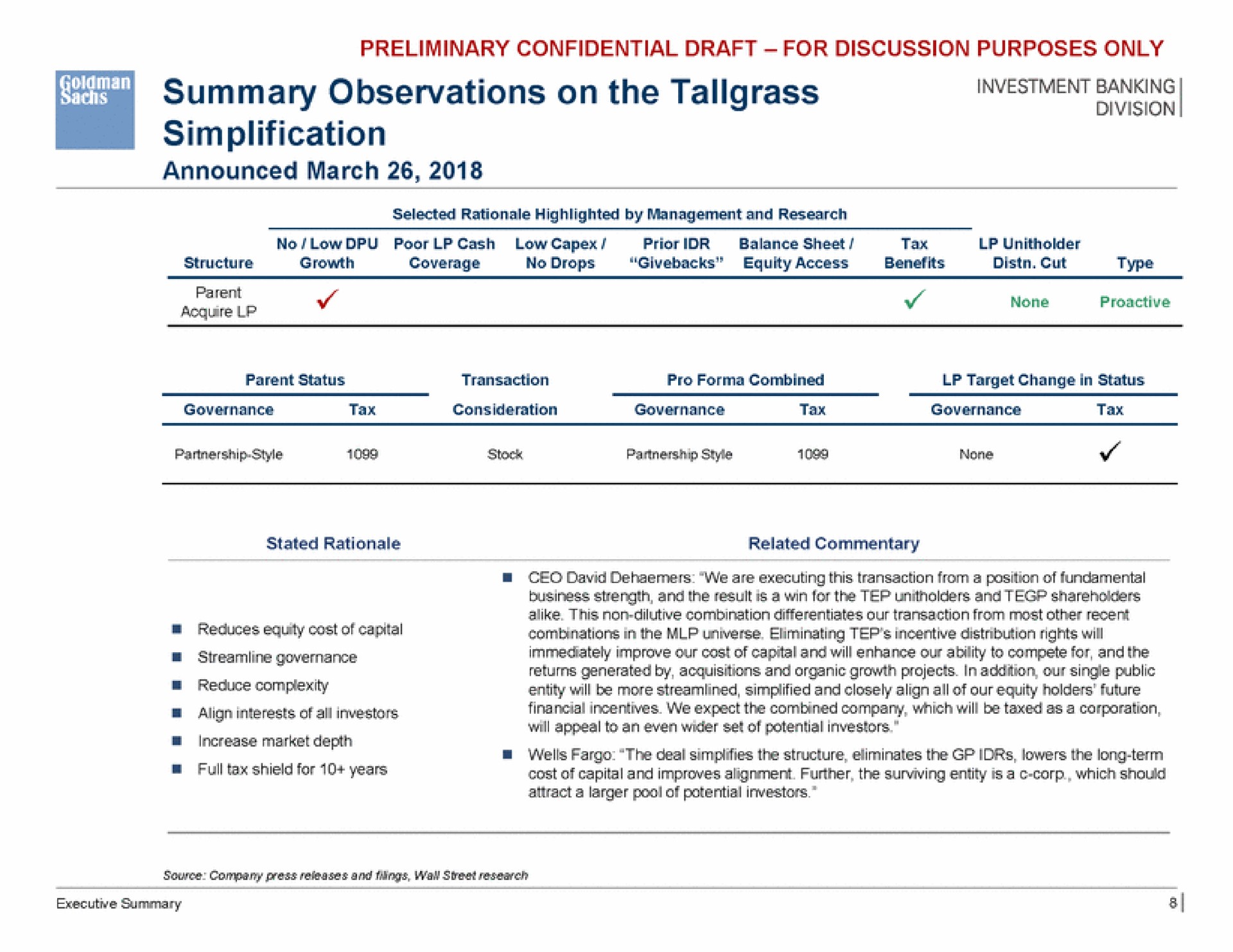 pet summary observations on the simplification | Goldman Sachs