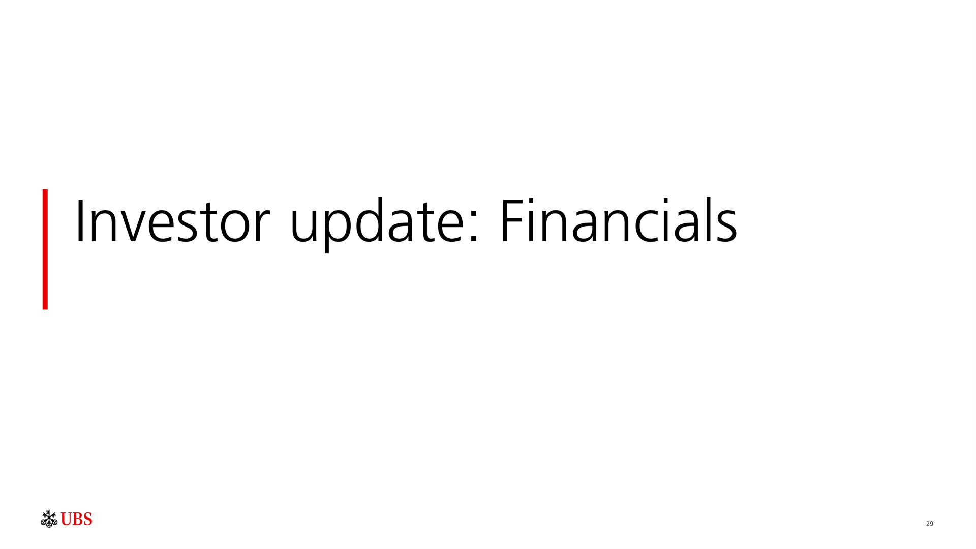 investor update | UBS