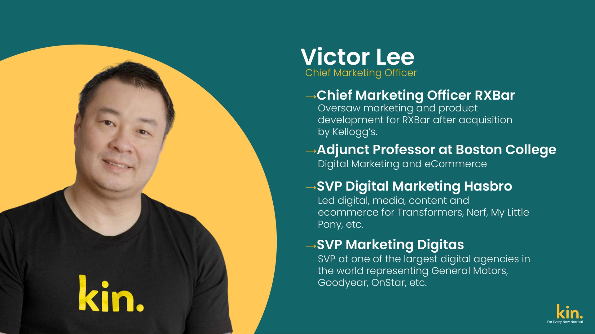 victor lee chief marketing officer adjunct professor at boston college digital marketing marketing | Kin