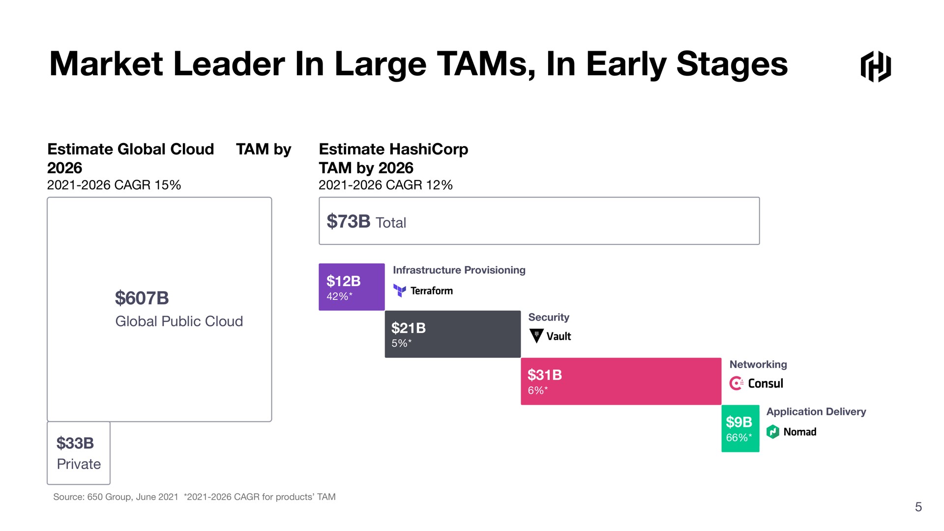 market leader in large tams in early stages | HashiCorp
