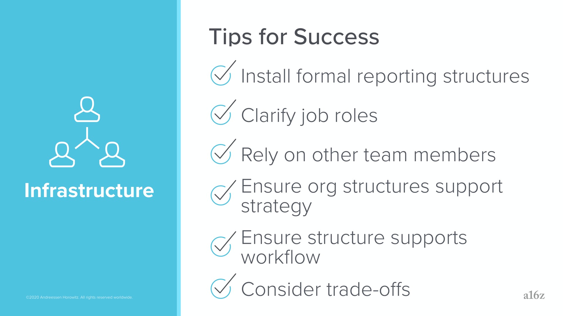 tips for success install formal reporting structures | a16z