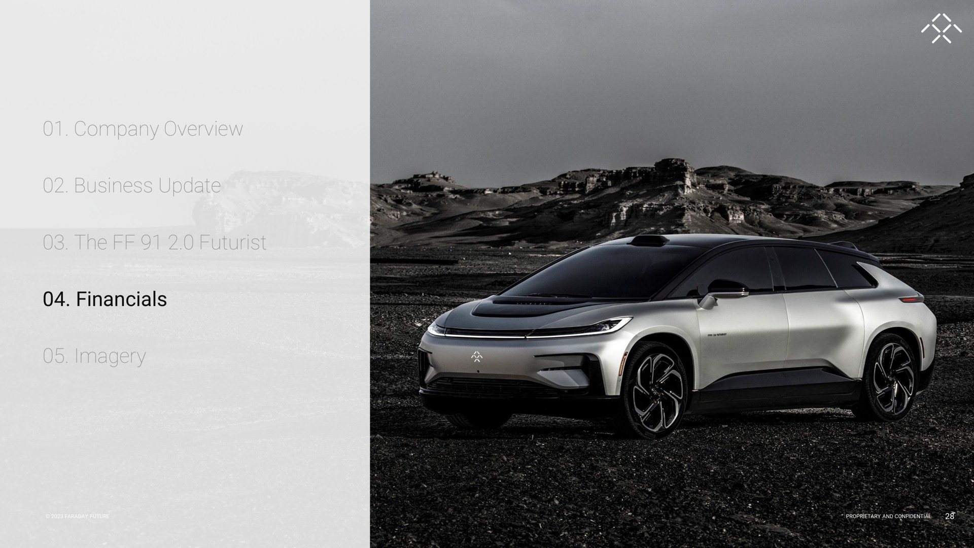 company overview business update the futurist imagery | Faraday Future