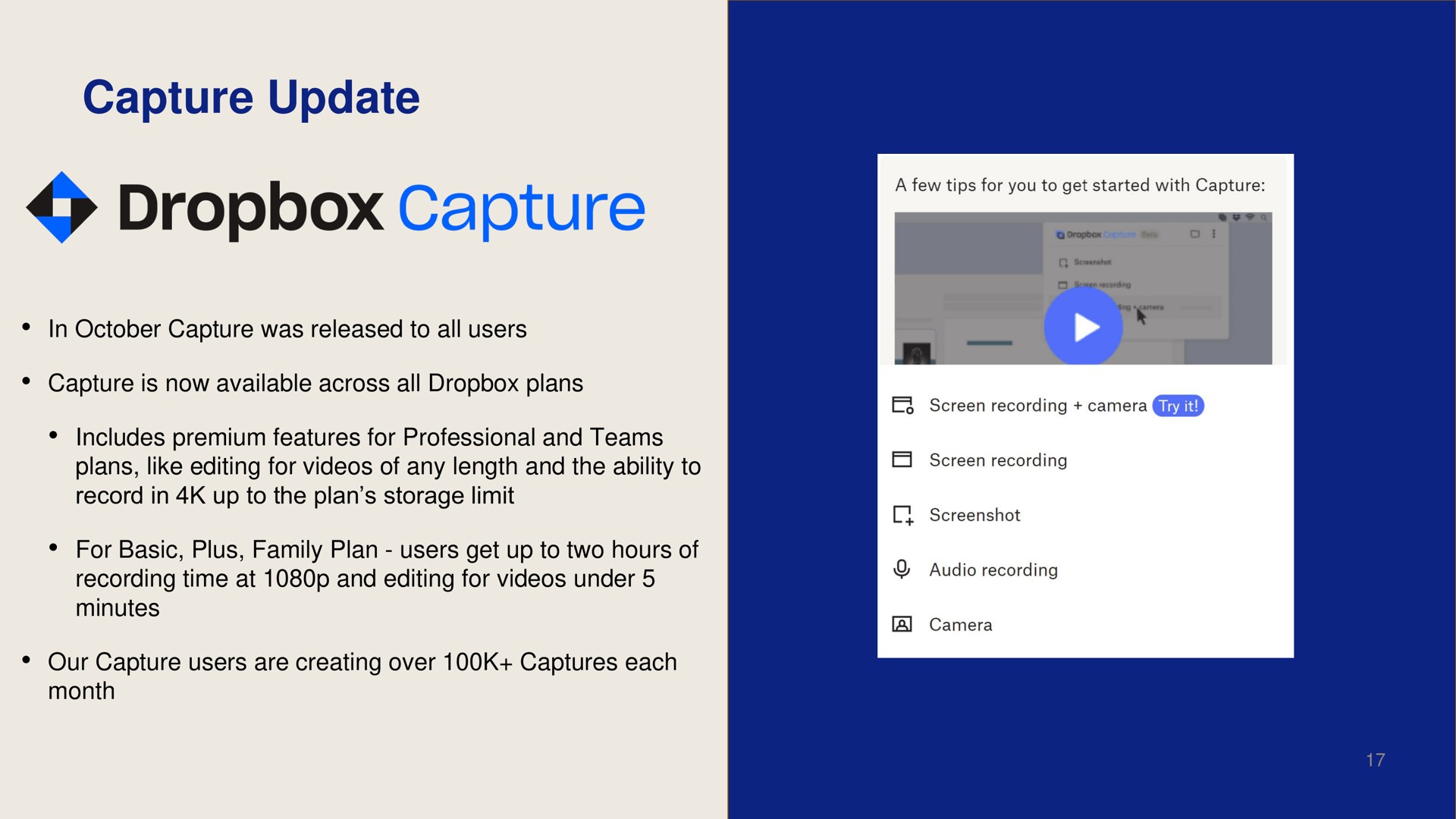 capture update | Dropbox