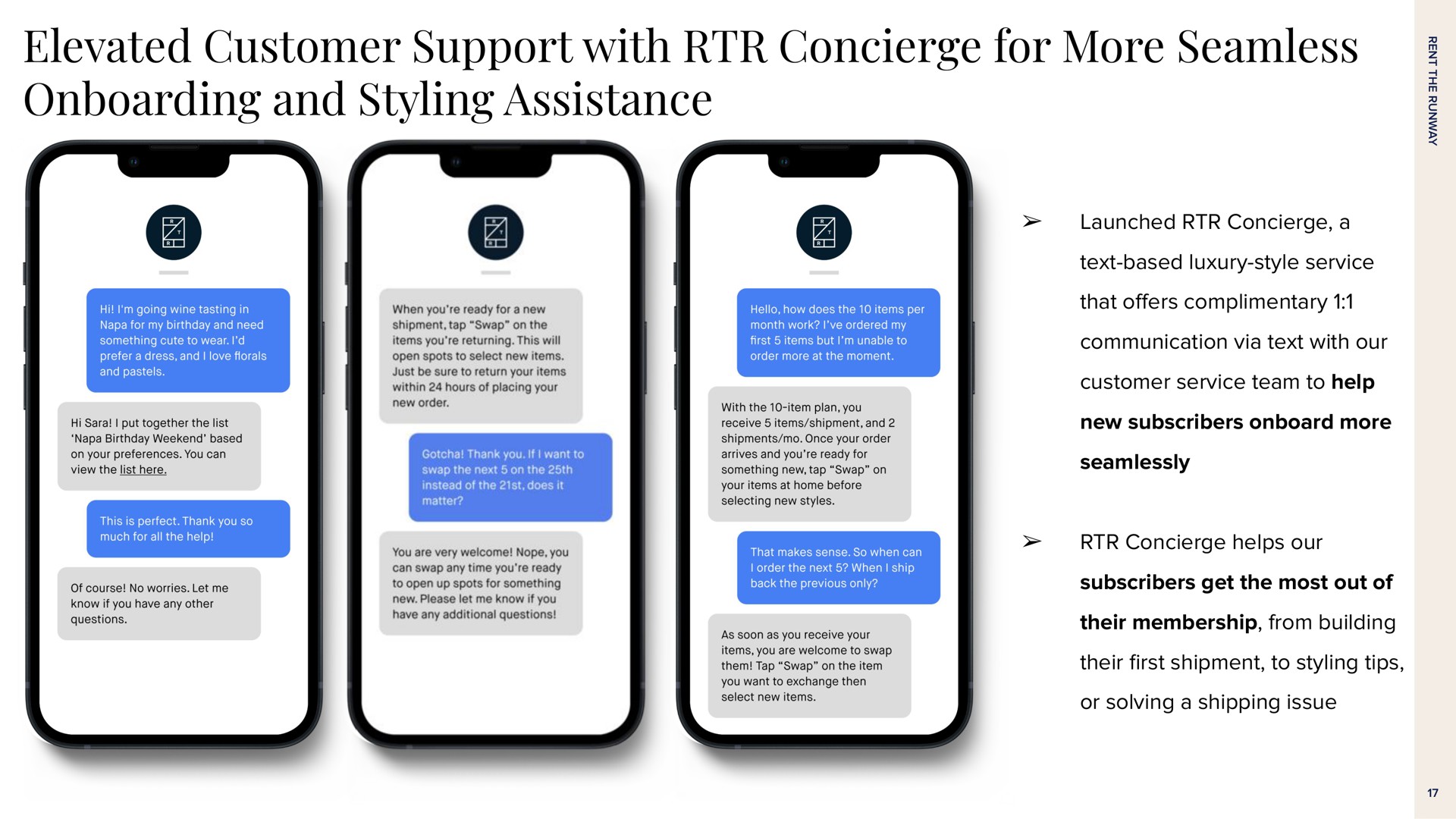 elevated customer support with concierge for more seamless and styling assistance | Rent The Runway