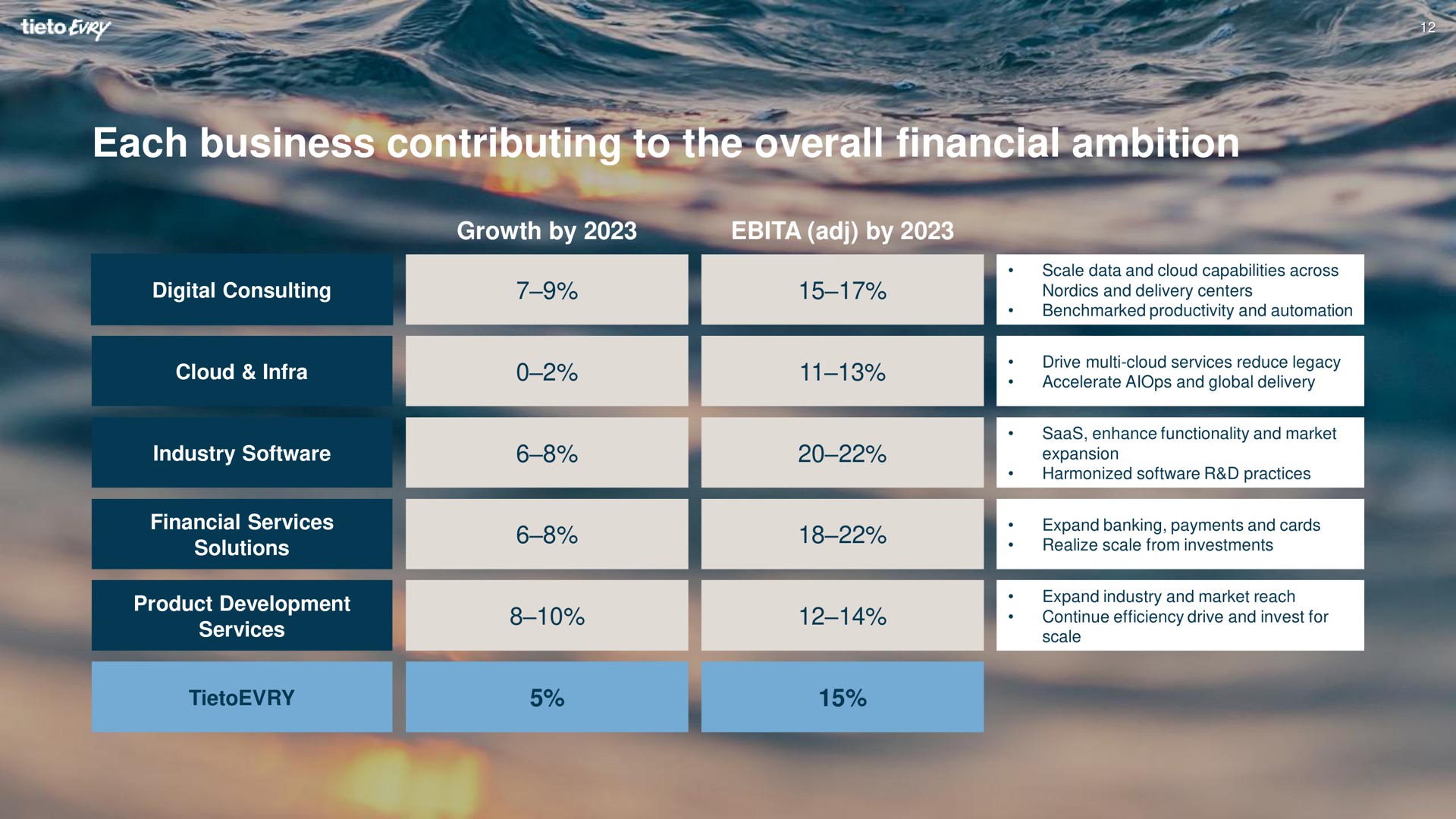 each business contributing to the overall financial ambition | Tietoevry