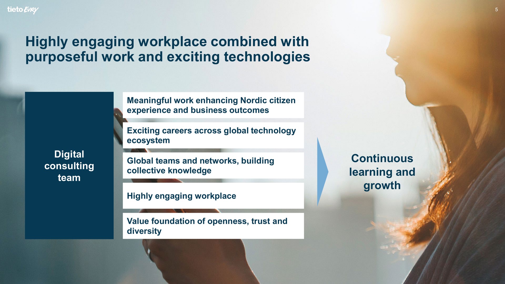 highly engaging workplace combined with purposeful work and exciting technologies | Tietoevry