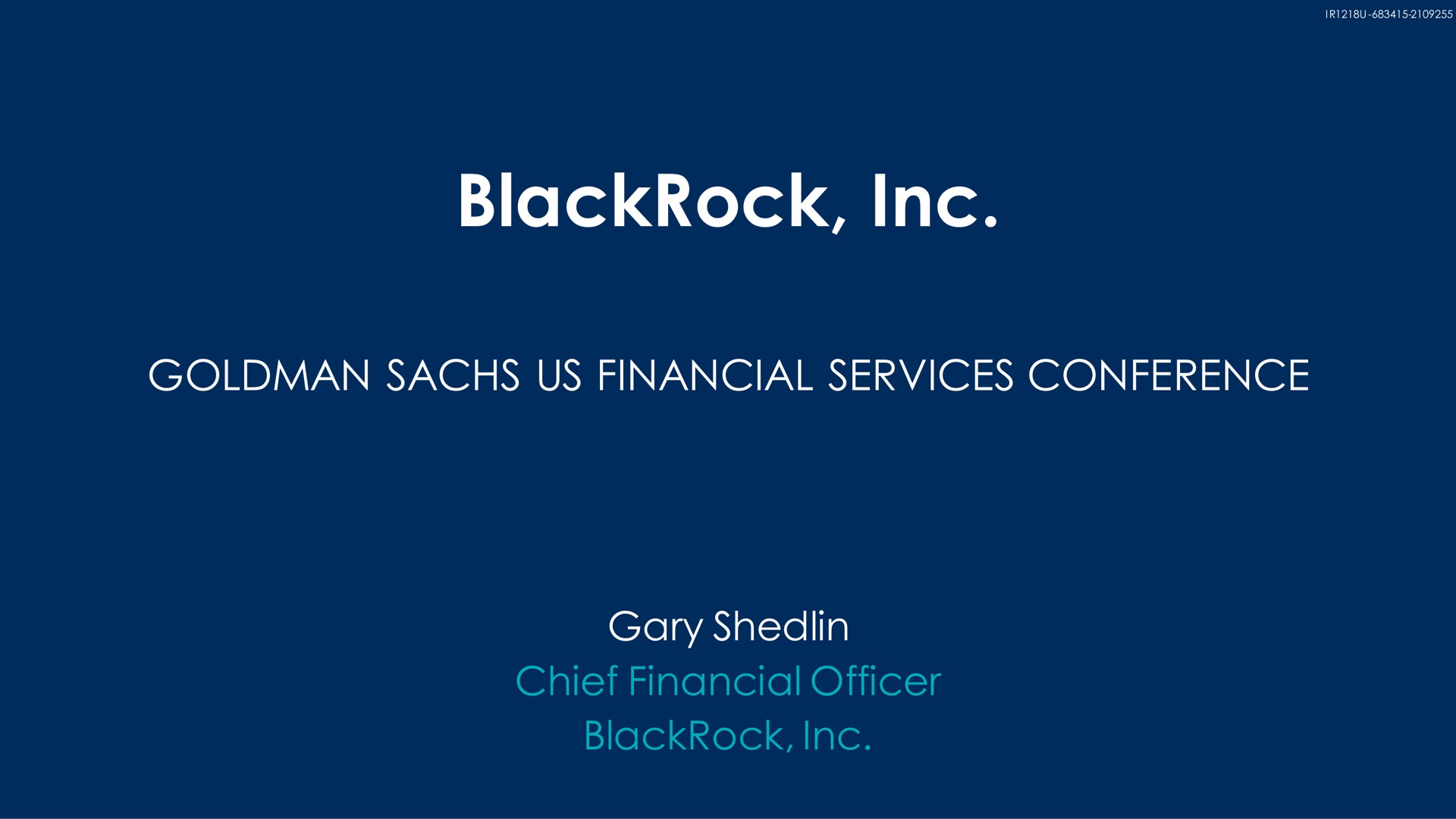 us financial services conference chief financial officer | BlackRock