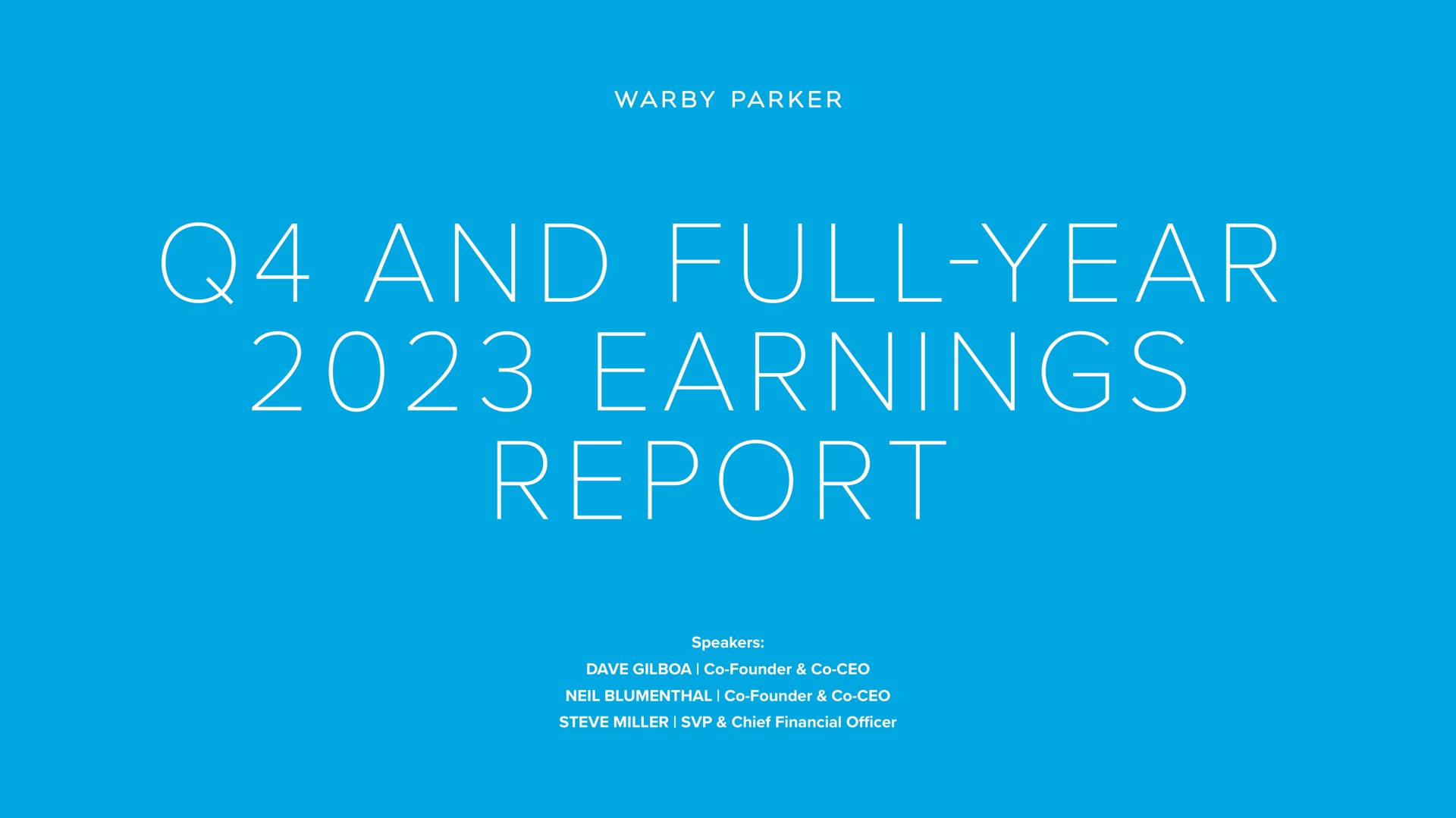 and full year earnings report parker at nat | Warby Parker