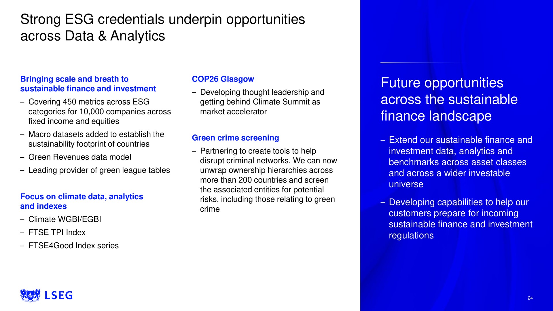 strong credentials underpin opportunities across data analytics future opportunities across the sustainable finance landscape | LSE