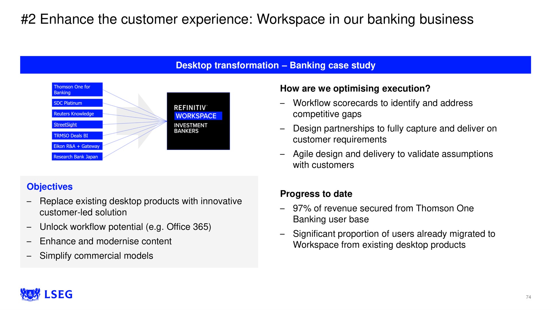 enhance the customer experience in our banking business | LSE