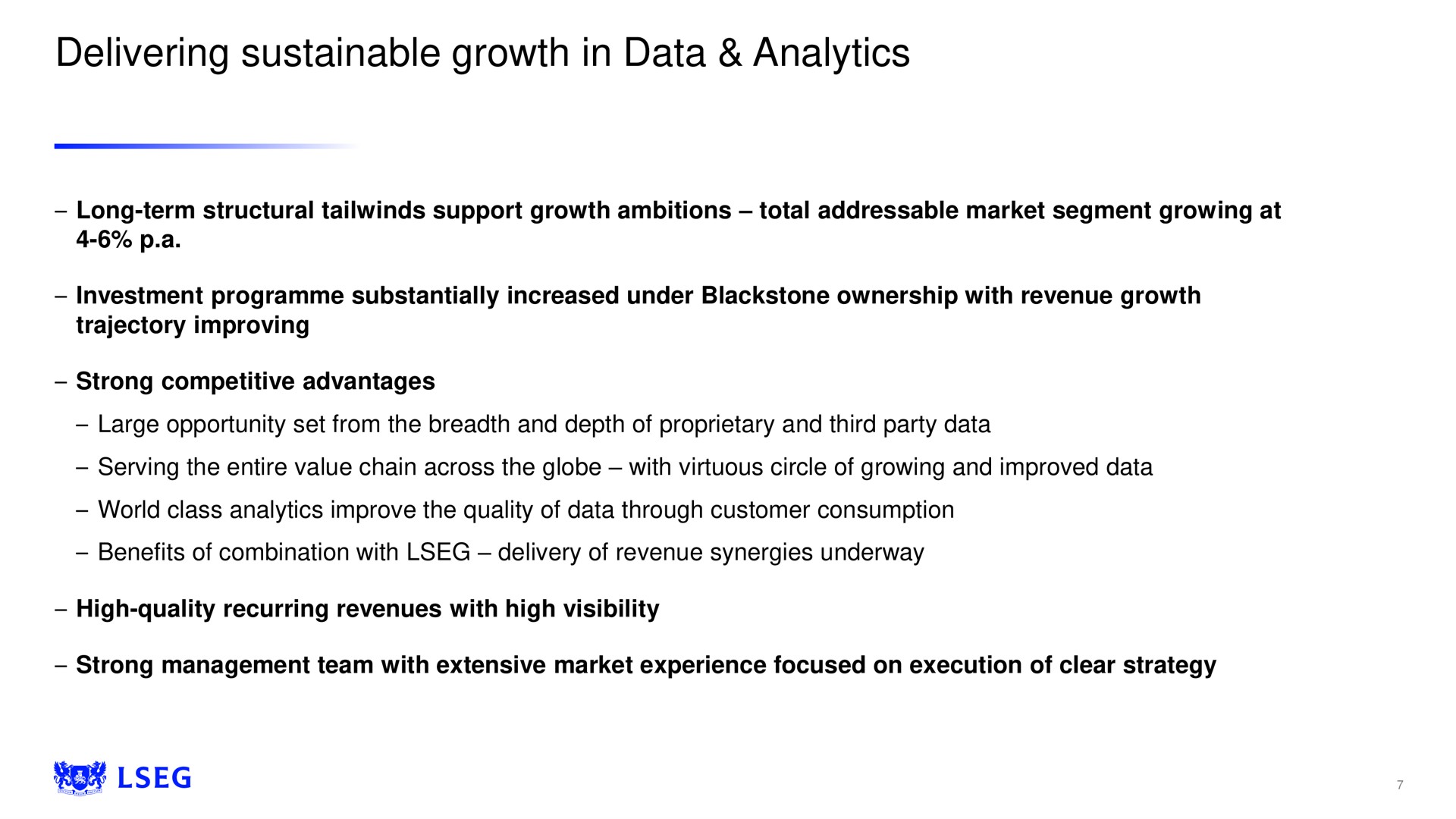 delivering sustainable growth in data analytics | LSE