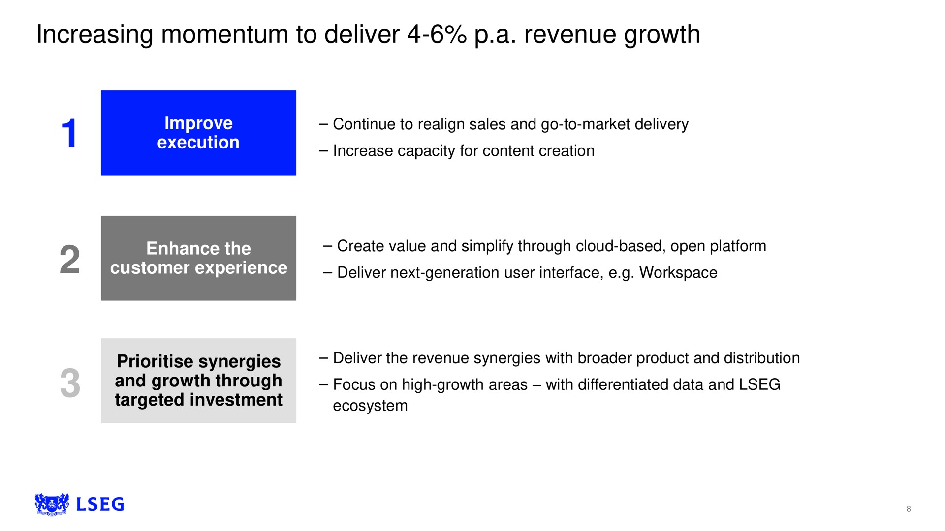 increasing momentum to deliver a revenue growth | LSE