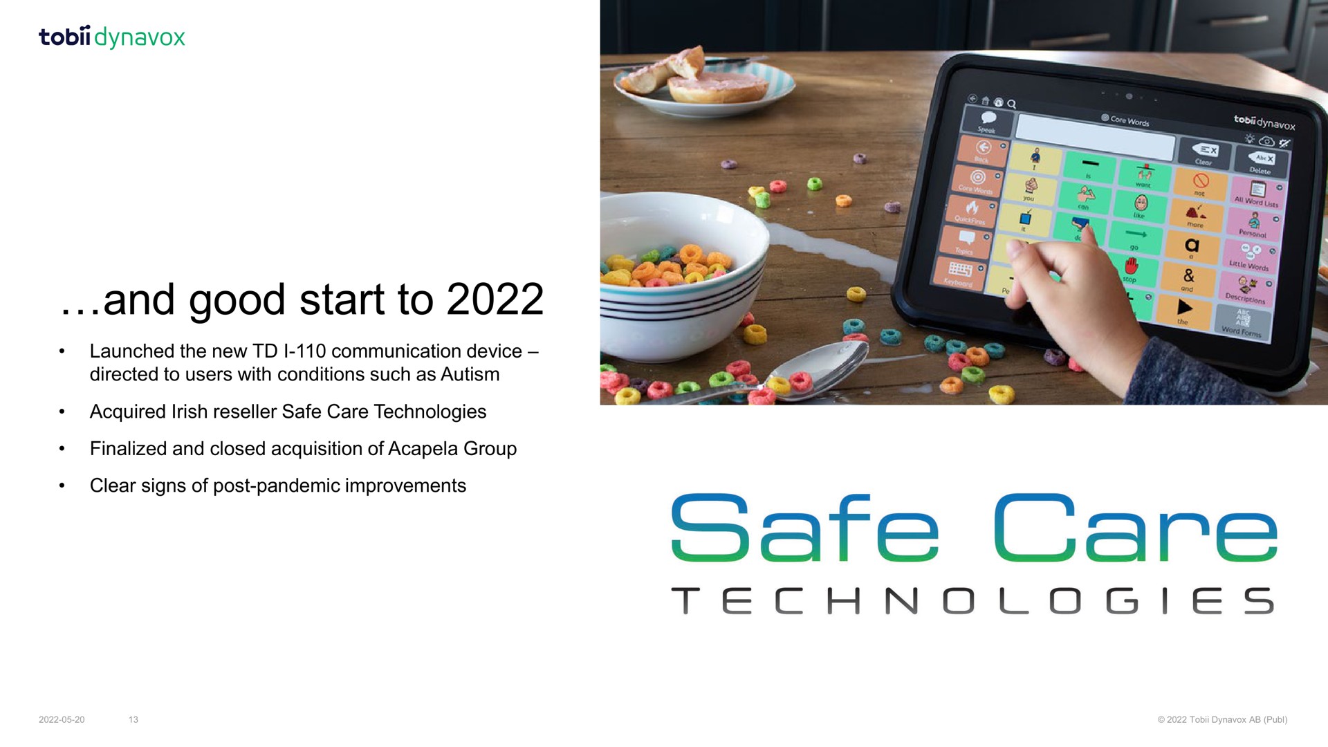 and good start to safe care technologies | Tobii Dynavox