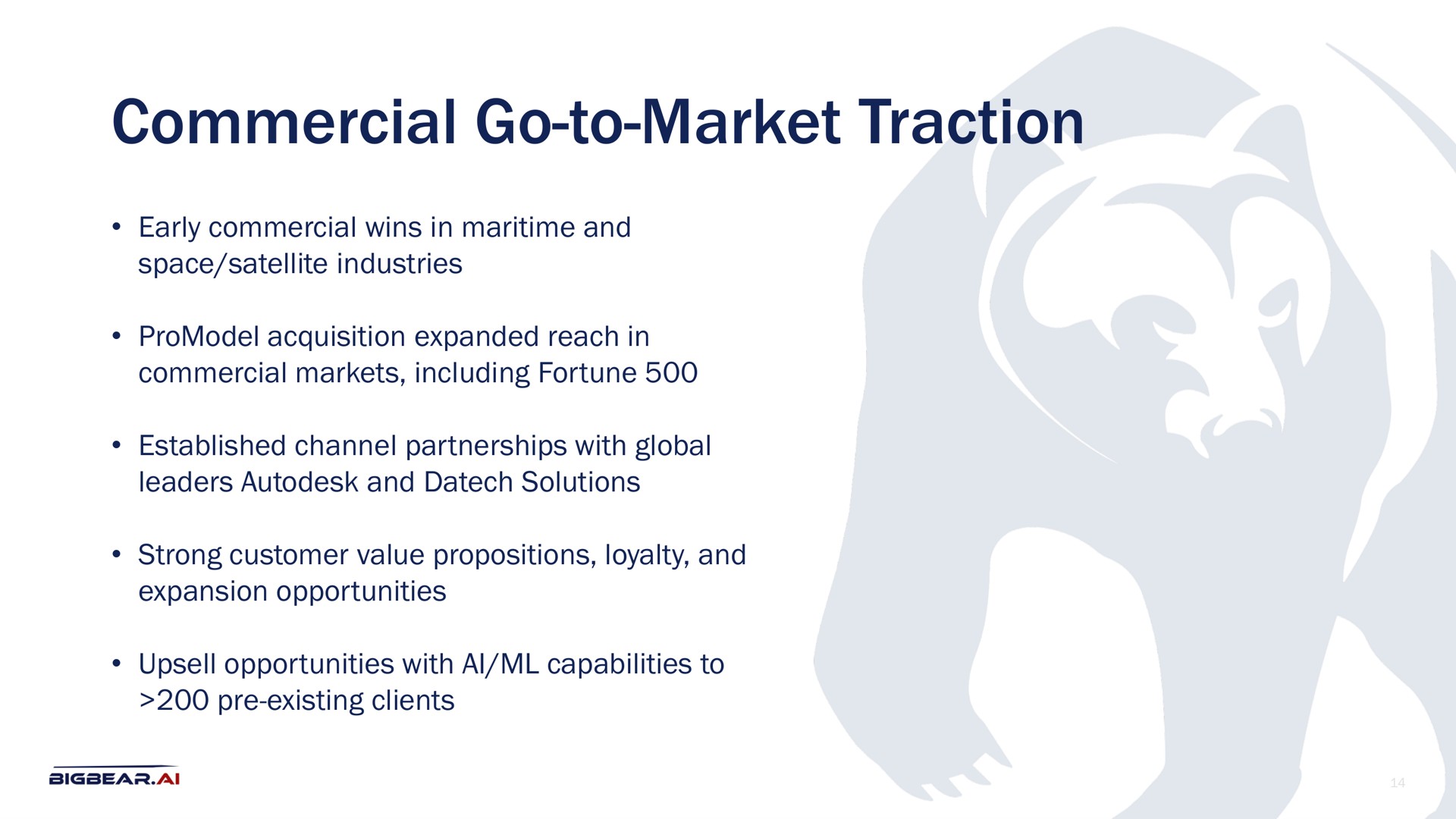commercial go to market traction | Bigbear AI