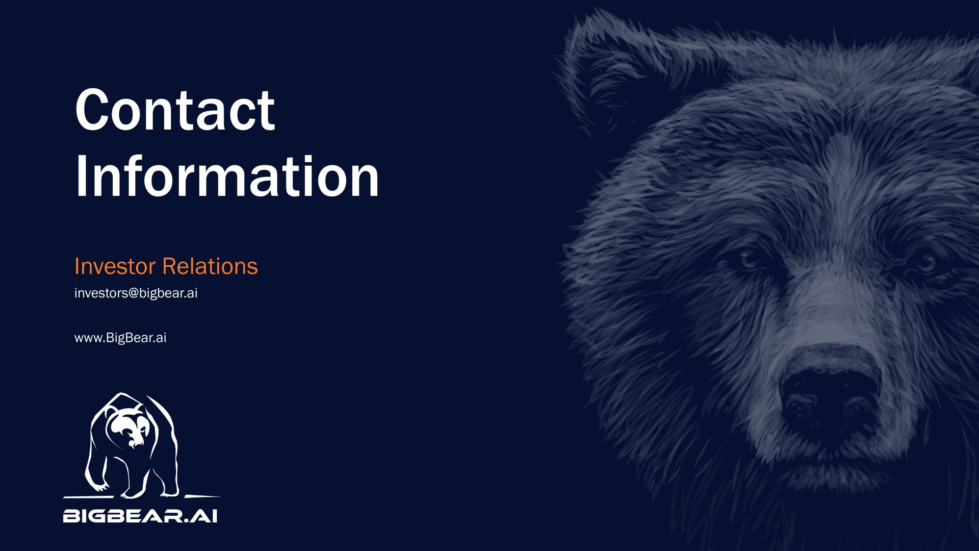 contact information | Bigbear AI