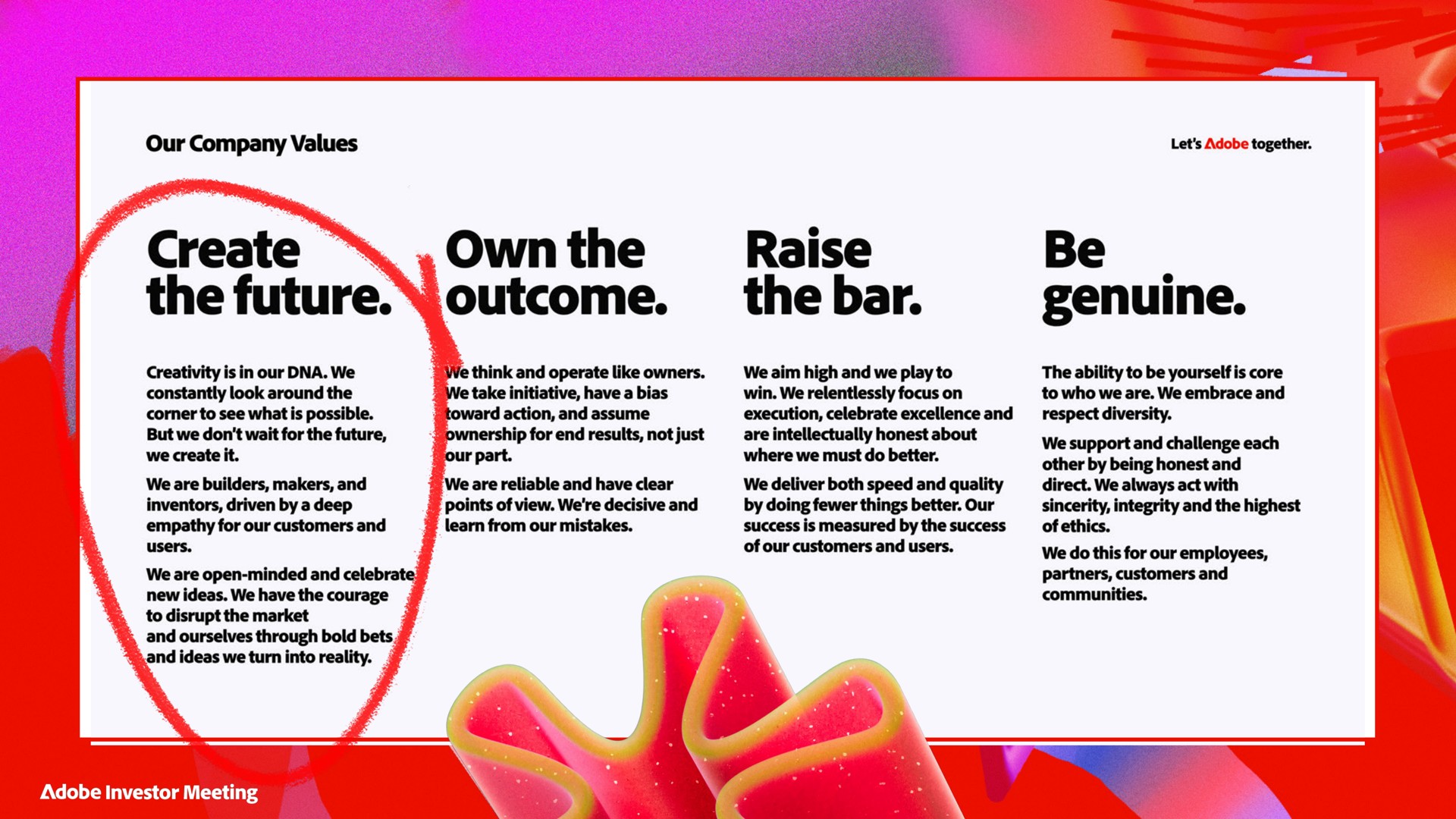 create the future own the outcome raise the bar | Adobe