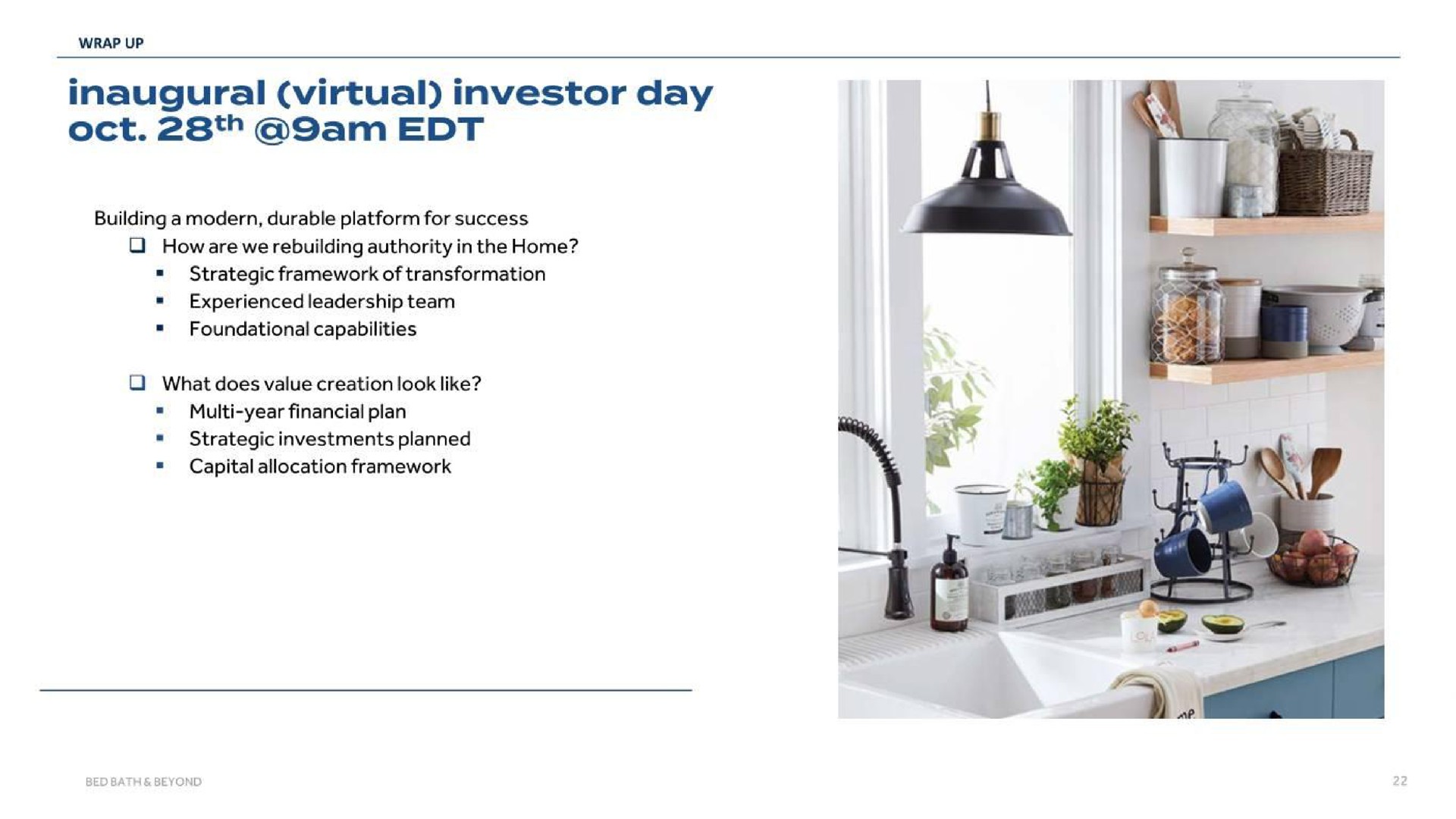 inaugural virtual investor day am | Bed Bath & Beyond