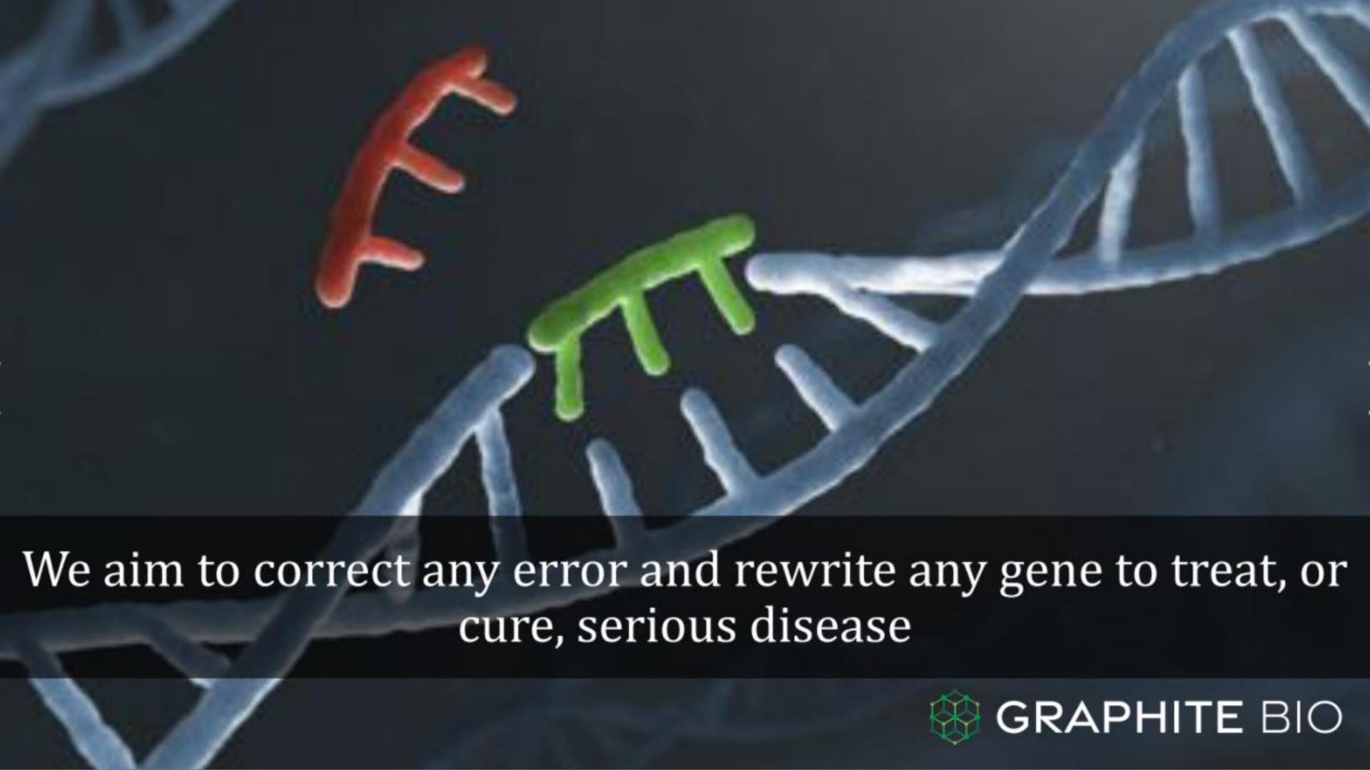 we aim to correct any error and rewrite any gene to treat or cure serious disease graphite | Graphite Bio