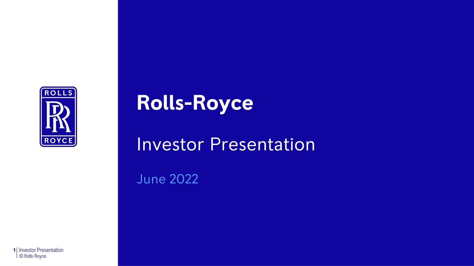 rolls investor presentation june | Rolls-Royce Holdings