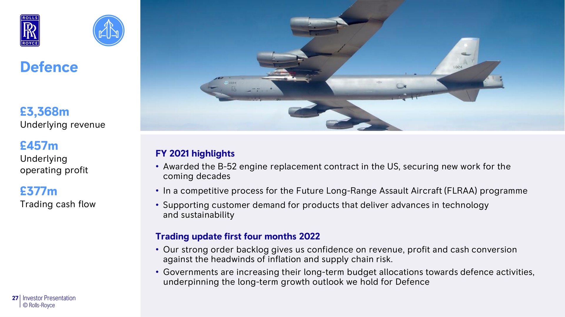 defence highlights | Rolls-Royce Holdings