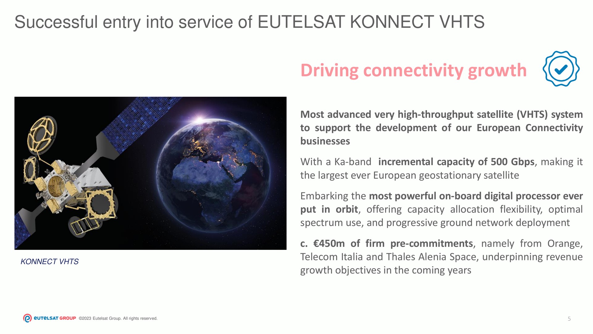 successful entry into service of driving connectivity growth | Eutelsat