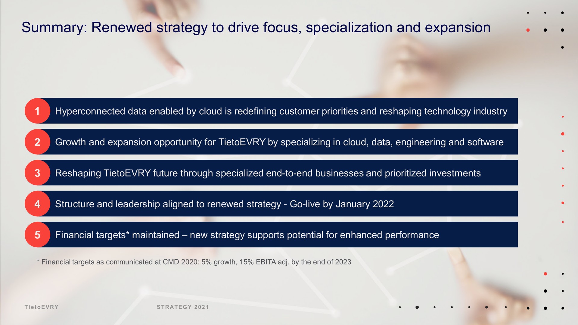 summary renewed strategy to drive focus specialization and expansion | Tietoevry