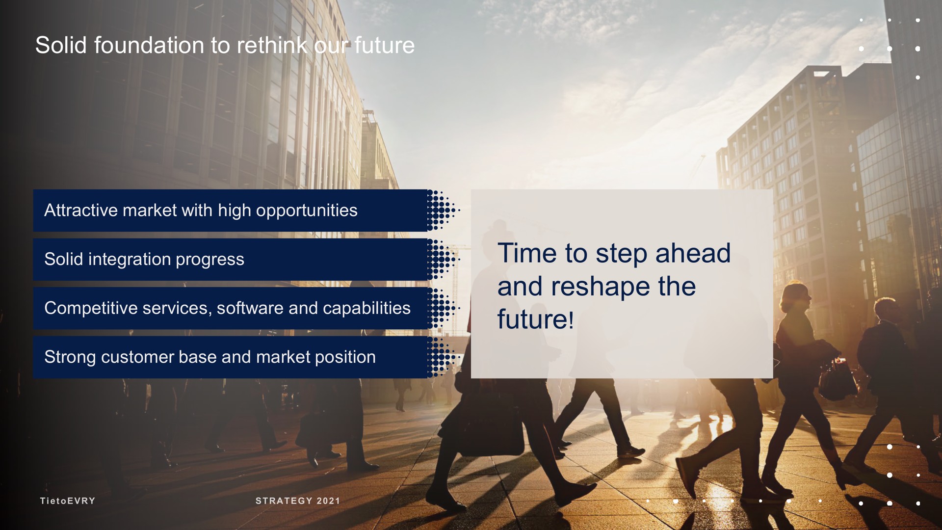 solid foundation to rethink our future time to step ahead and reshape the future is i | Tietoevry