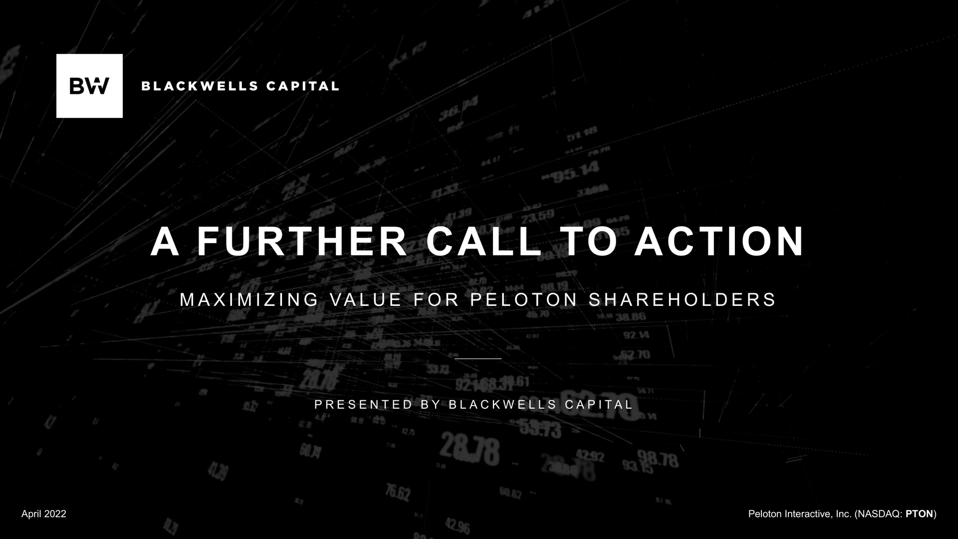 a further call to action a i i i a a | Blackwells Capital