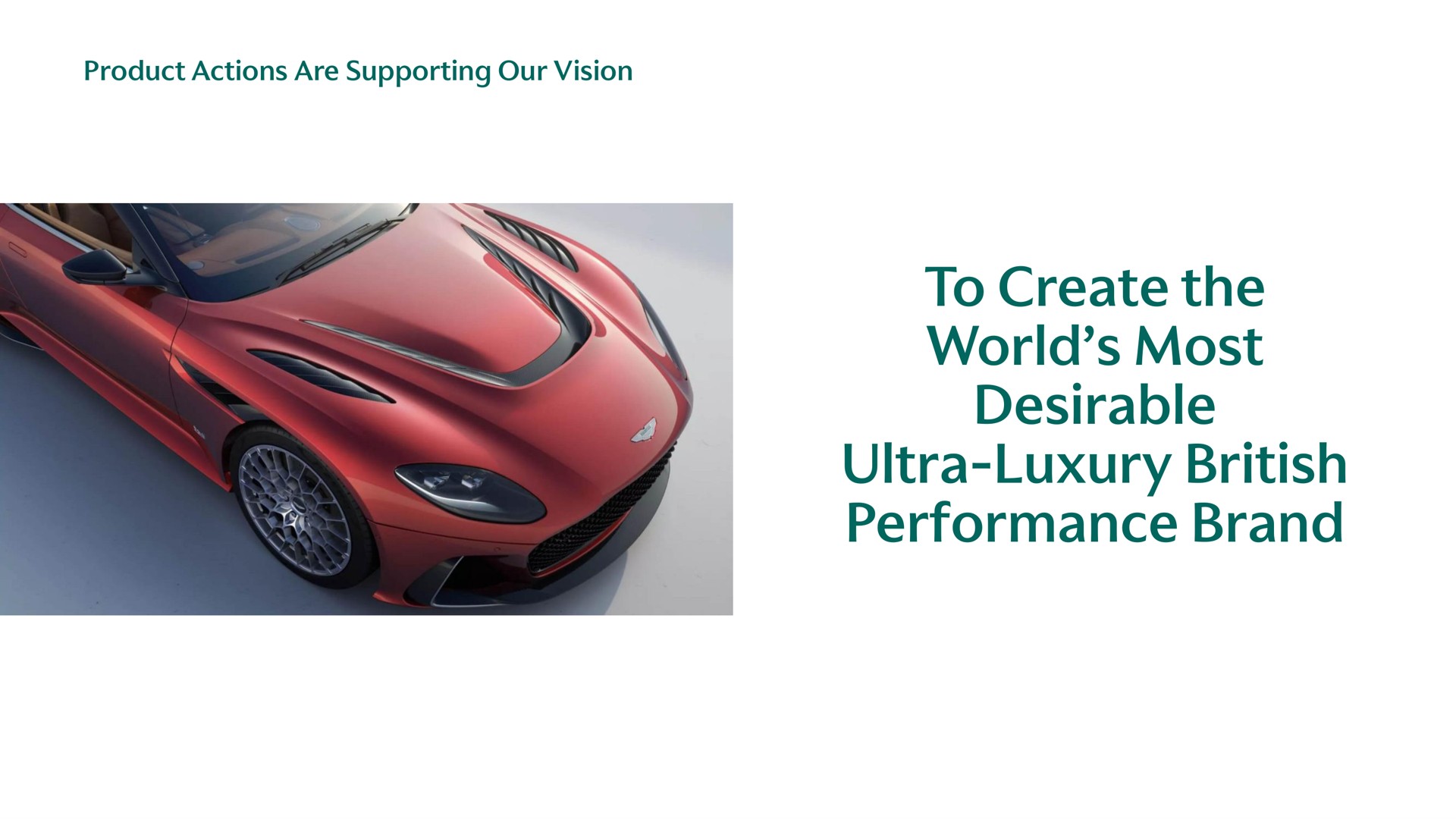 product actions are supporting our vision to create the world most desirable ultra luxury performance brand | Aston Martin Lagonda